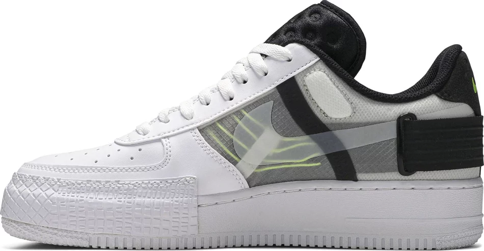 NIKE AIR FORCE 1 TYPE WHITE BLACK VOLT