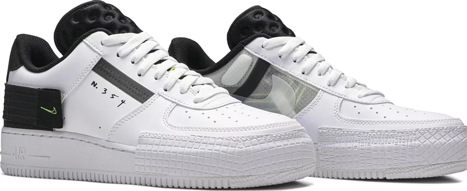 NIKE AIR FORCE 1 TYPE WHITE BLACK VOLT