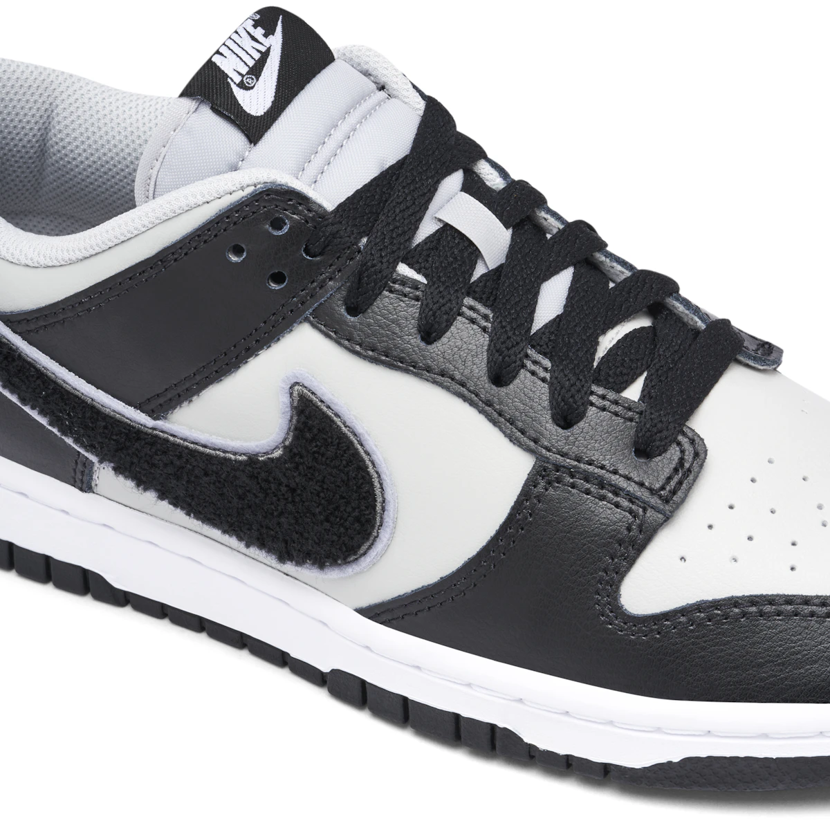 NIKE DUNK LOW CHENILLE SWOOSH BLACK GREY