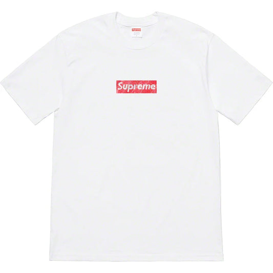 SUPREME SWAROVSKI WHITE BOX LOGO TEE