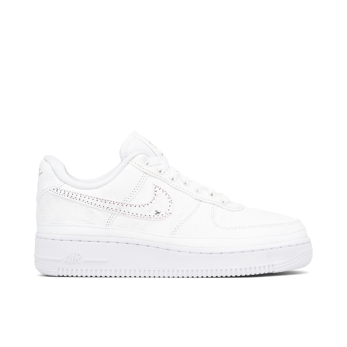 NIKE AIR FORCE 1 LX TEAR AWAY RED SWOOSH WOMENS