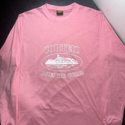 CORTEIZ ALCATRAZ PULLOVER LONG SLEEVED TSHIRT - PINK