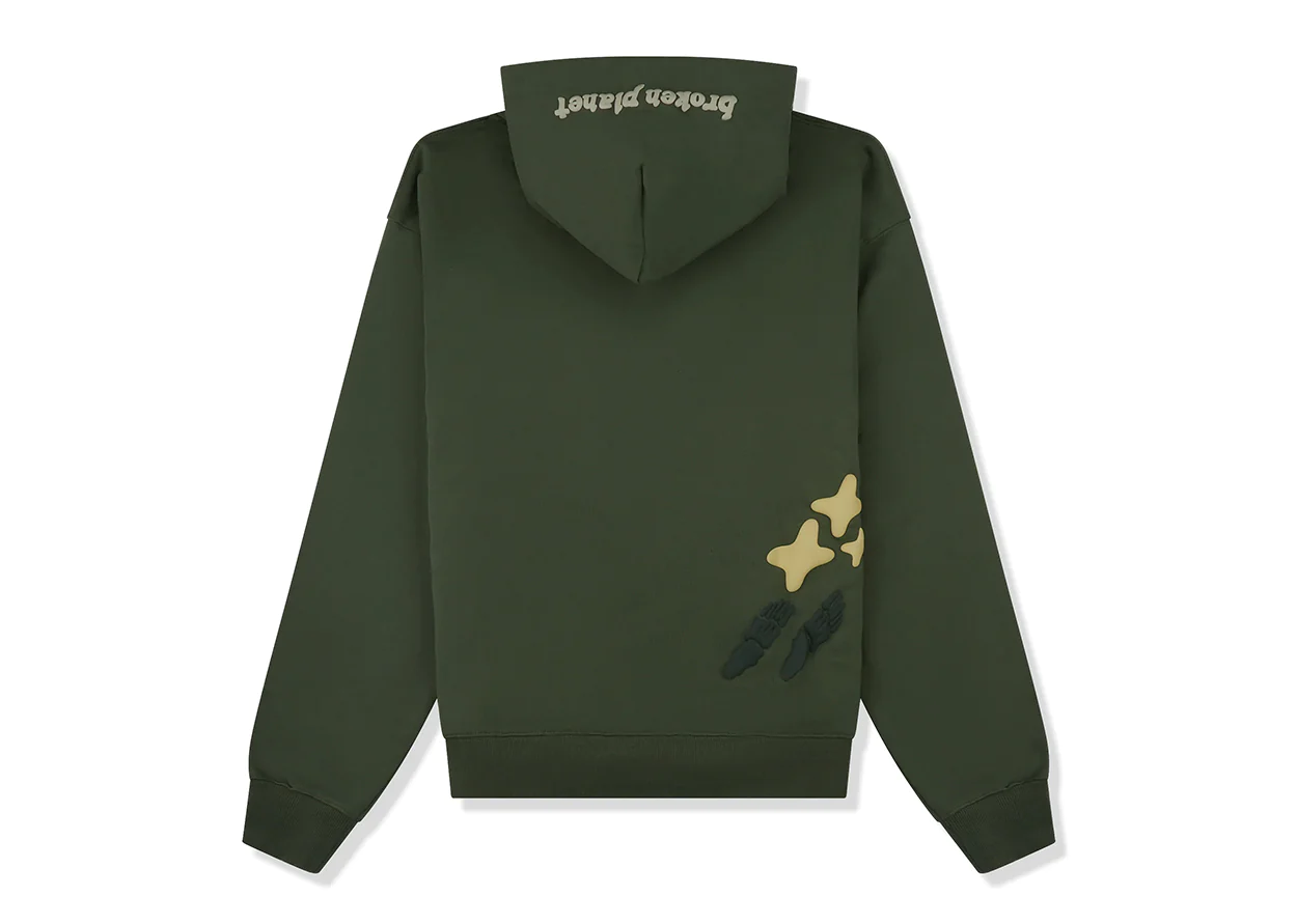 BROKEN PLANET MARKET 'SPACE TRAILS' HOODIE (AGAVE GREEN)