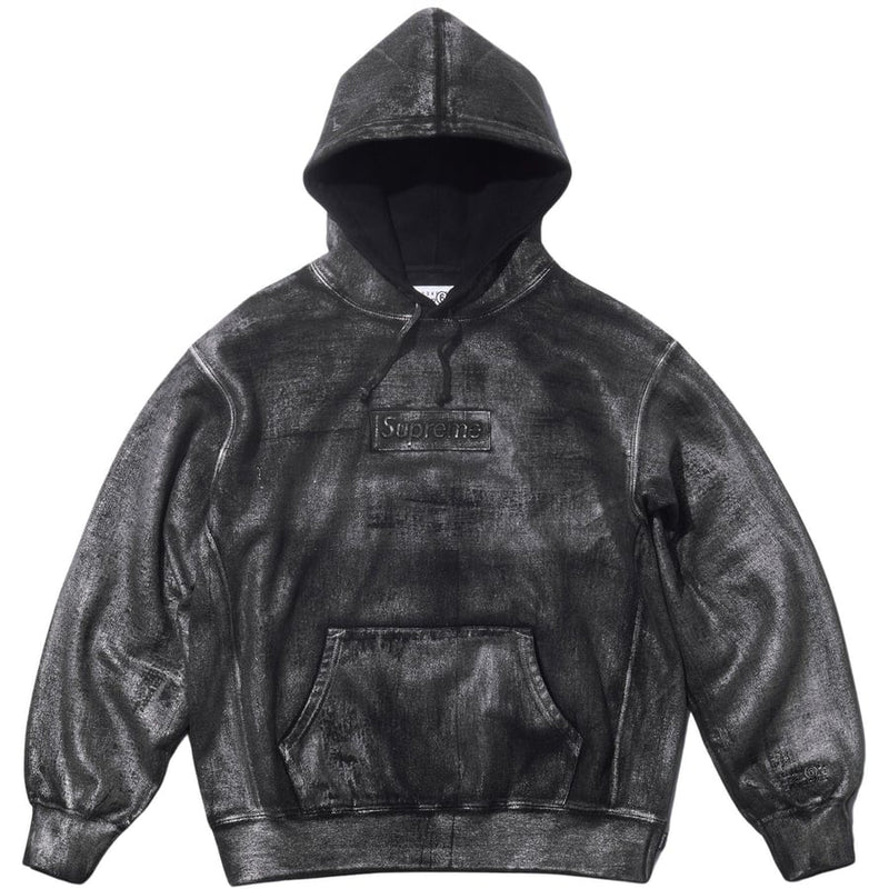 SUPREME / MM6 MAISON MARGIELA FOIL BOX LOGO HOODED SWEATSHIRT BLACK