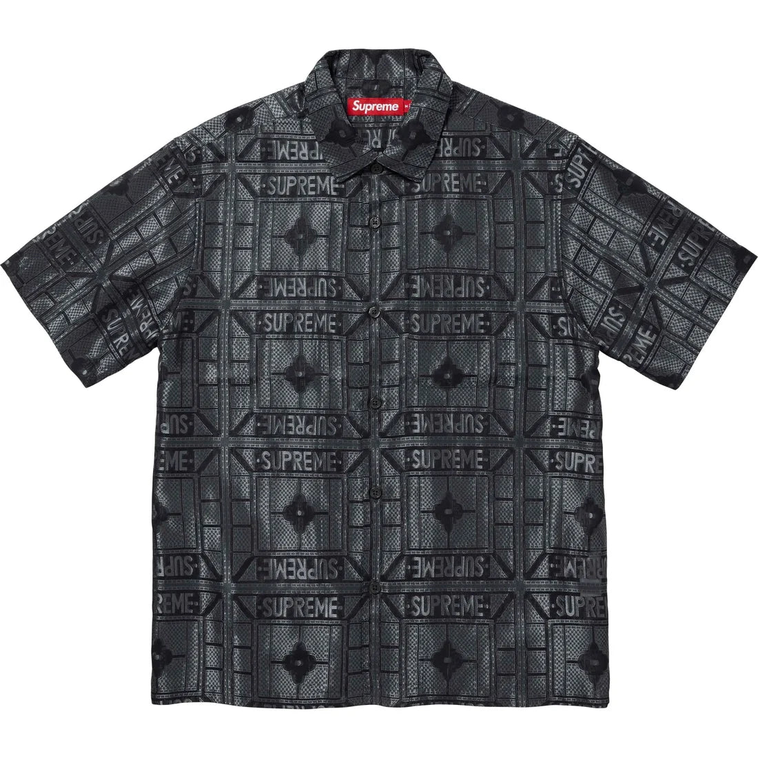 SUPREME TRAY JACQUARD S/S SHIRT BLACK