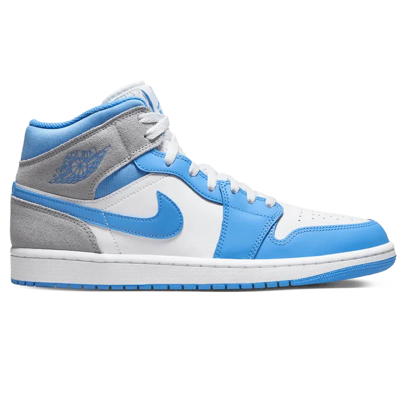 AIR JORDAN 1 MID 'UNIVERSITY BLUE GREY'